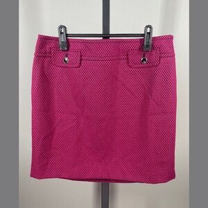 NEW Ann Taylor Loft Skirt Womens 8 Petite pink black striped straight